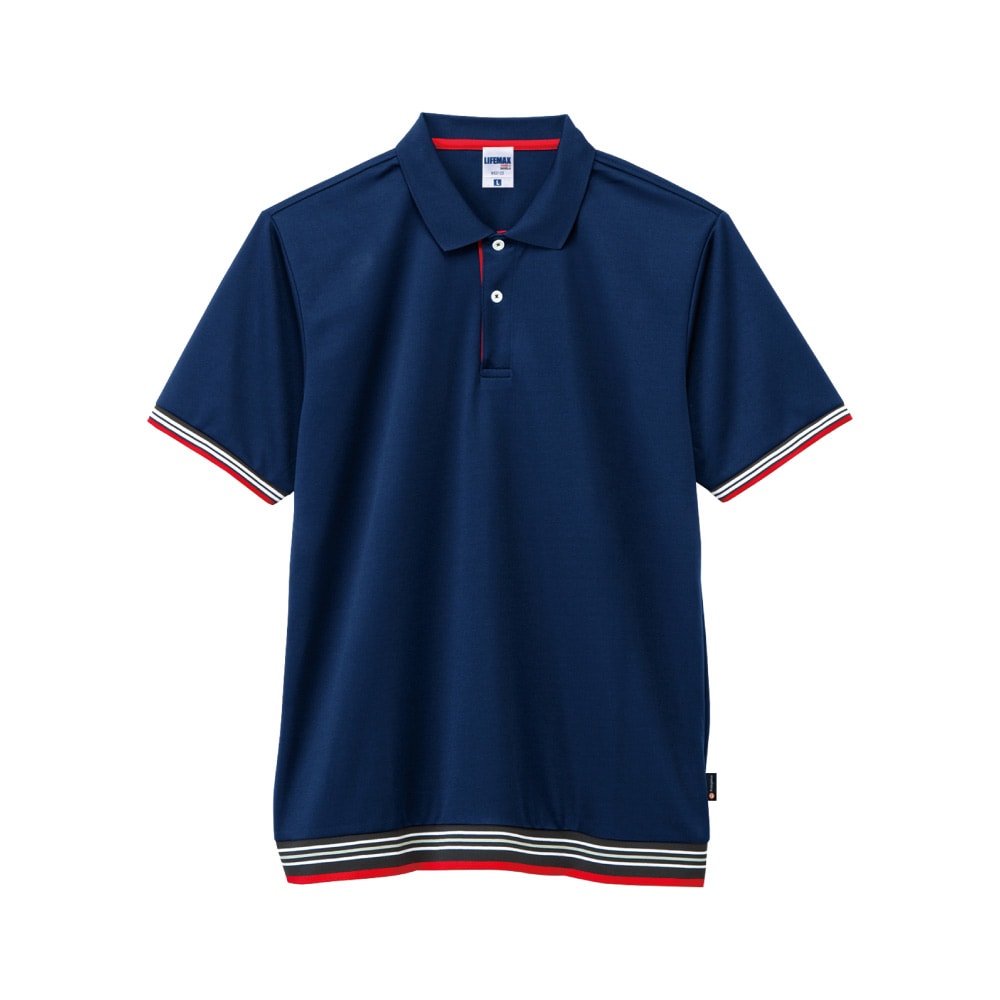 Golfickers ポロシャツ M ネイビー/レッド 裾ラインリブドライポロシャツ（ポリジン加工） | メンズ | 1枚
