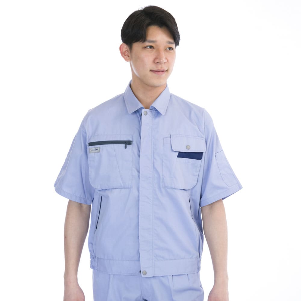 ブルゾン 半袖 メンズ UNIWEAR ユニウェア M-961 日本製生地使用 半袖ブルゾン（男女兼用）の通販-オリジナル/オーダーウェアの