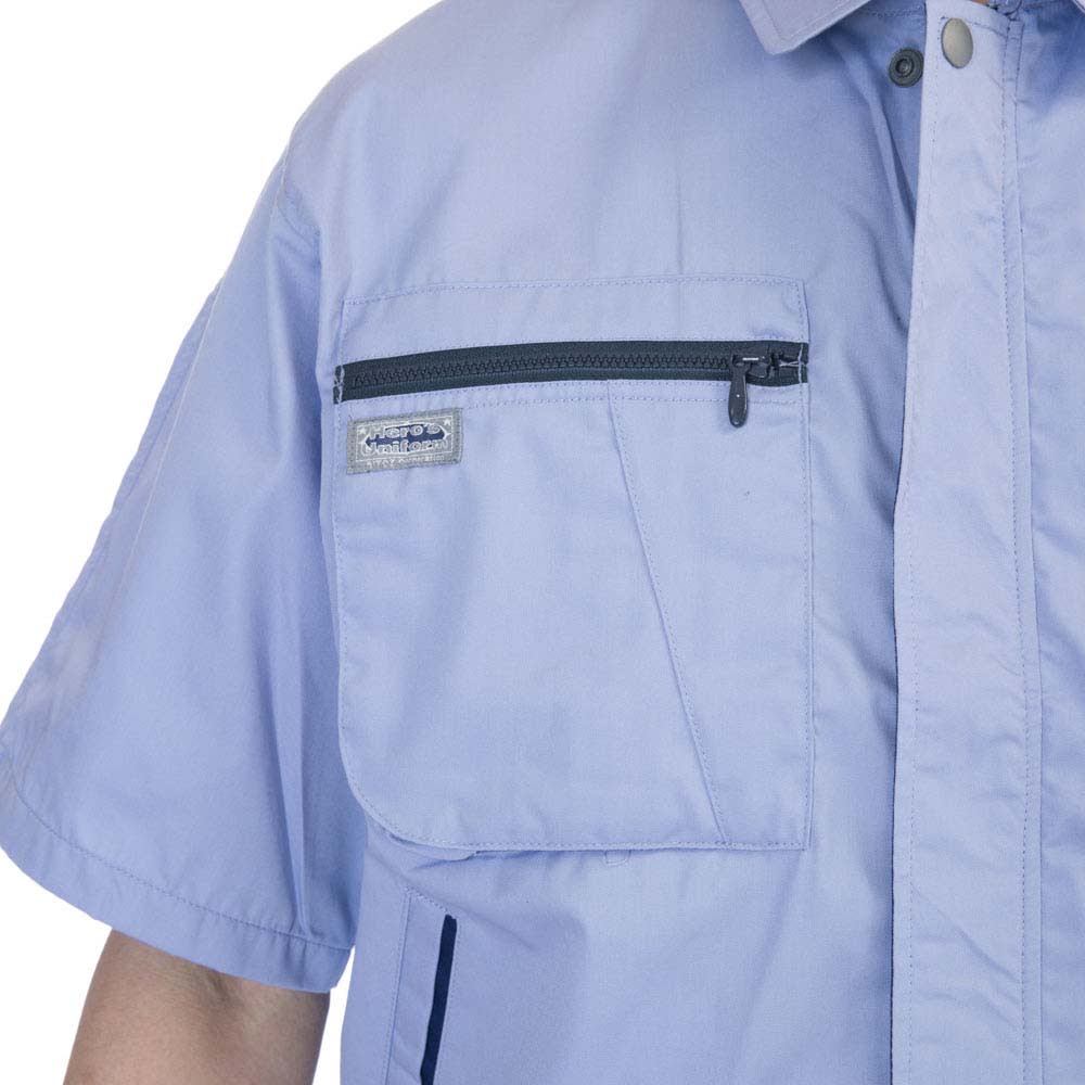 ブルゾン 半袖 メンズ UNIWEAR ユニウェア M-961 日本製生地使用 半袖ブルゾン（男女兼用）の通販-オリジナル/オーダーウェアの
