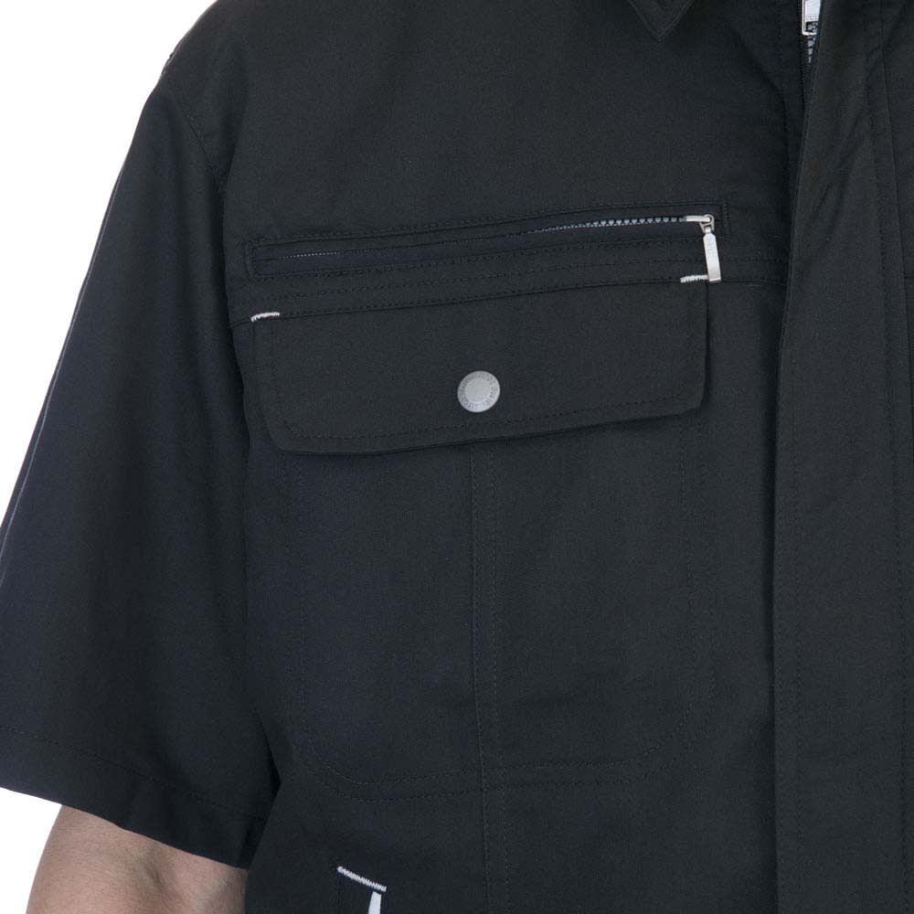 ブルゾン 半袖 メンズ UNIWEAR ユニウェア M-961 日本製生地使用 半袖ブルゾン（男女兼用）の通販-オリジナル/オーダーウェアの